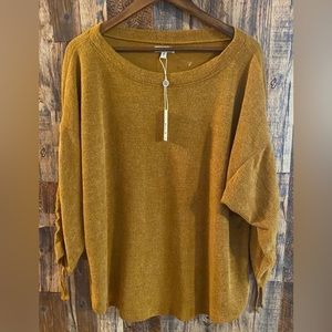 Max Studio Nwt Women's Casual 3/4 Sleeve Mustard Color Size 3x